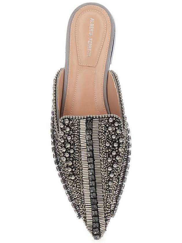 Grey Mules With Embroideries In Leather And Acetate Woman - ALBERTA FERRETTI - BALAAN 4