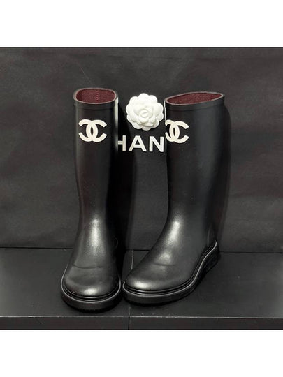 CC Logo Caoutchouc Rain Boots Black - CHANEL - BALAAN 2