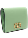 V gold logo bifold wallet green - VALENTINO - BALAAN 4