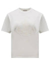 Embroidered Logo Crew Neck Short Sleeve T-Shirt Off White - MONCLER - BALAAN 1