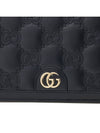 Matelasse Chain Half Wallet Black - GUCCI - BALAAN 7