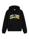 Loose Cotton Fleece Hoodie Black - CELINE - BALAAN 1