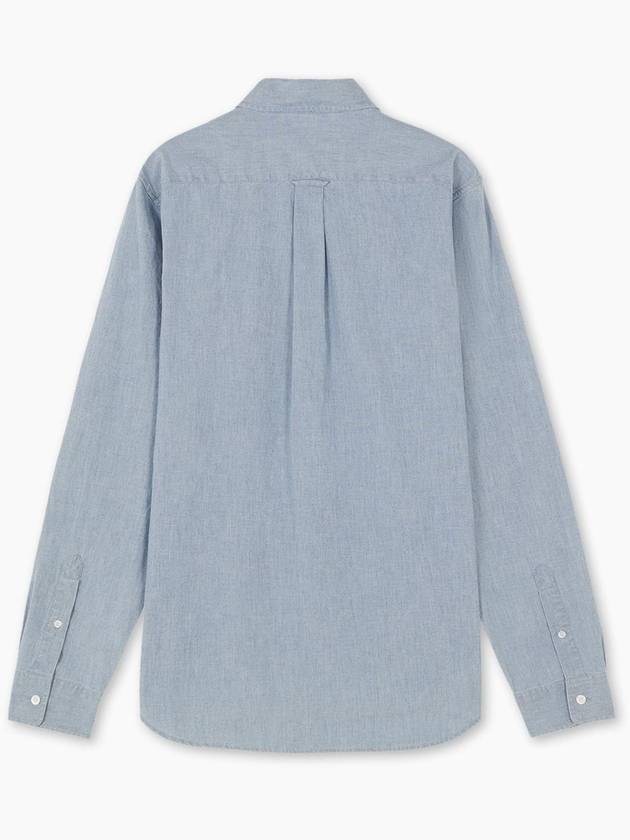 Fox Head Classic Cotton Long Sleeve Shirt Blue - MAISON KITSUNE - BALAAN 3