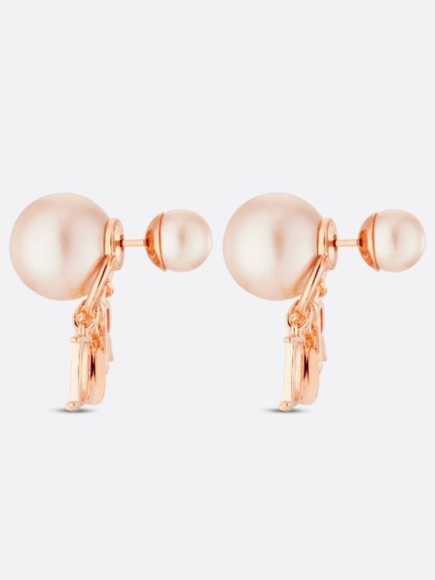 Tribales White Resin Pearls Crystals Earrings Rose Gold - DIOR - BALAAN 3