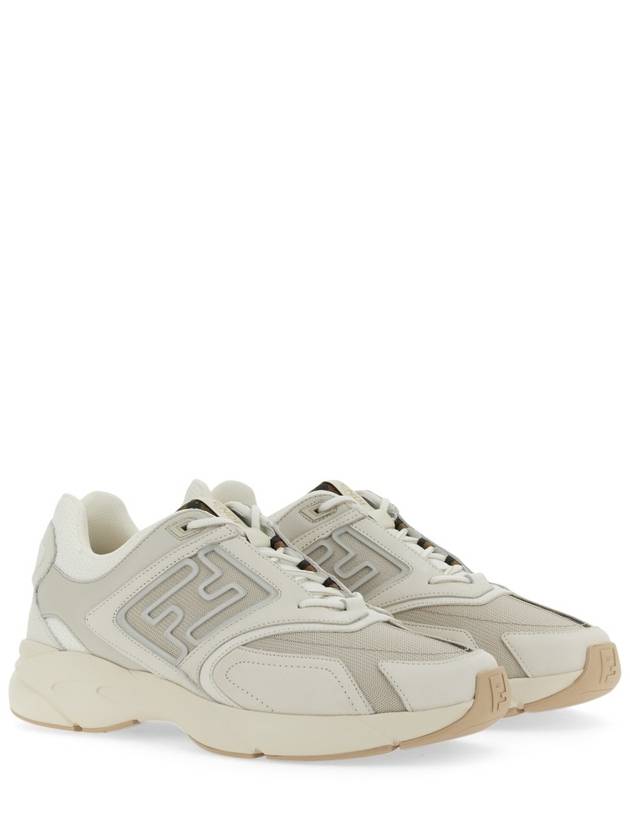 Fester Trainer Nubuck Leather Low Top Sneakers White - FENDI - BALAAN 2