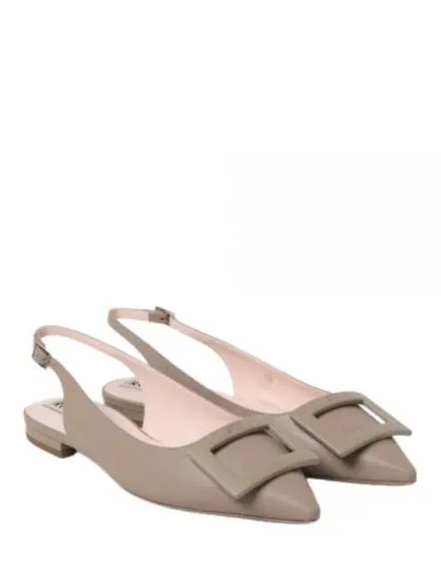 Gommettine Lacquered Buckle Soft Leather Ballerinas Beige - ROGER VIVIER - BALAAN 2