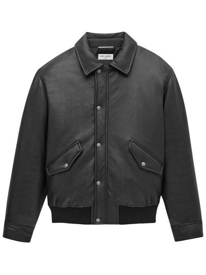 Grained lambskin leather jacket black - SAINT LAURENT - BALAAN 2