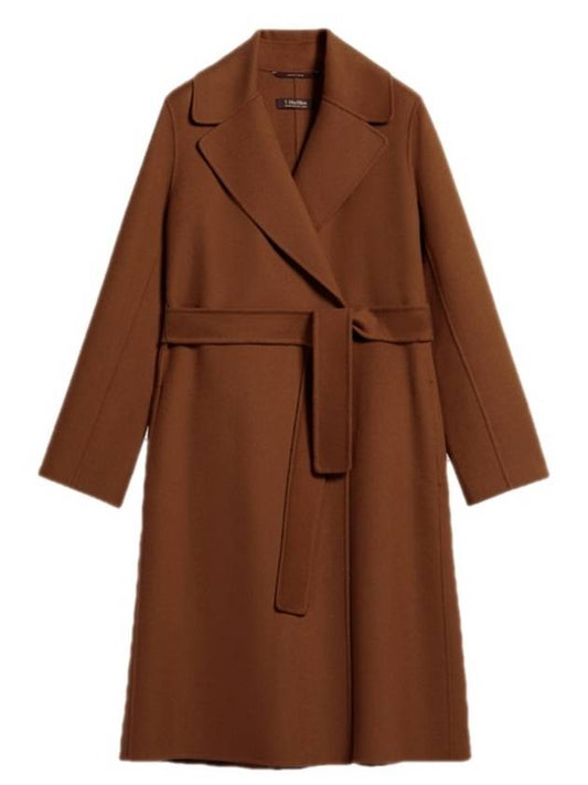 Pauli Belted Virgin Wool Coat Brown 90160329 095 - S MAX MARA - BALAAN 1