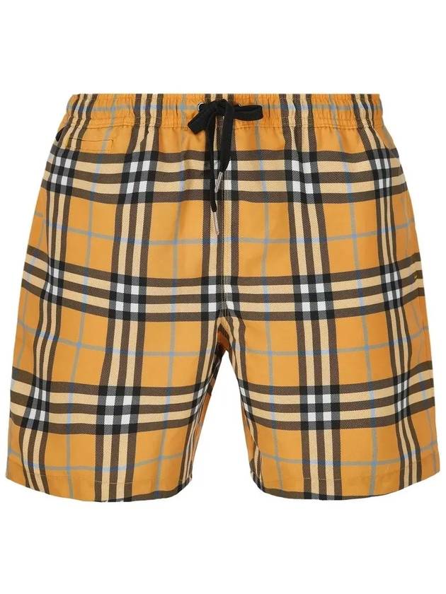 Check Drawstring Swim Shorts Orange - BURBERRY - BALAAN 3