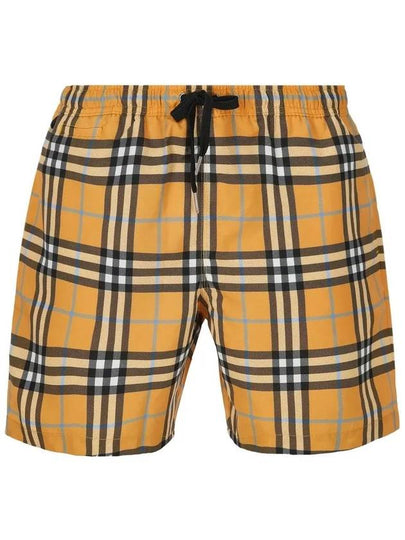 Check Drawstring Swim Shorts Orange - BURBERRY - BALAAN 2