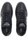 Downtown Bold Leather Low Top Sneakers Black - PRADA - BALAAN 7