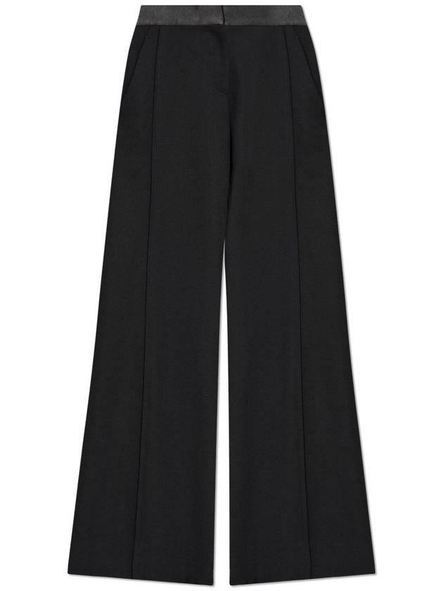 Victoria Beckham Trousers With Satin Waistband, Women's, Black - VICTORIA BECKHAM - BALAAN 1