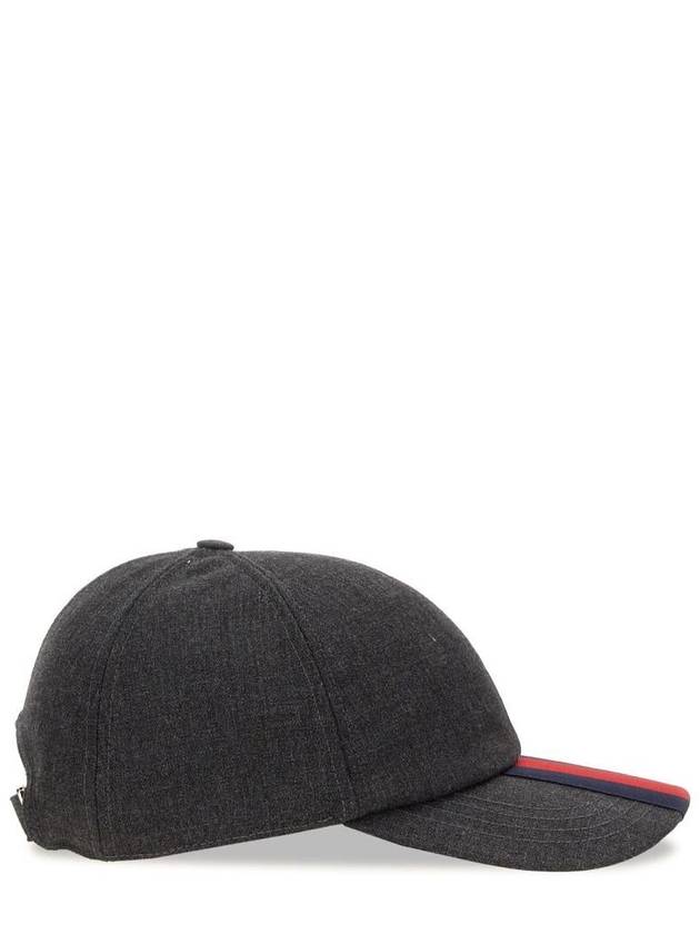 Web Canvas Base Ball Cap Dark Grey - GUCCI - BALAAN 3