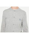 Face Logo Wool Cardigan Gray Women s - ACNE STUDIOS - BALAAN 5