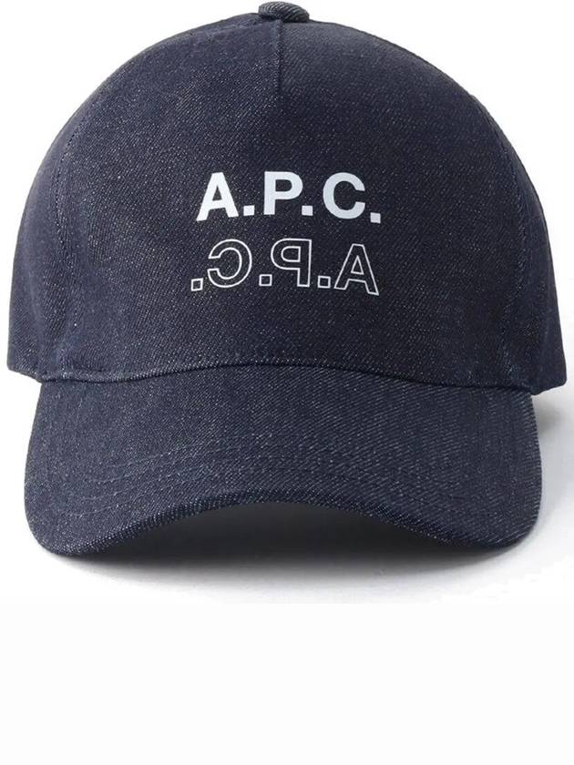 Logo Print Cotton Ball Cap Blue - A.P.C. - BALAAN 5