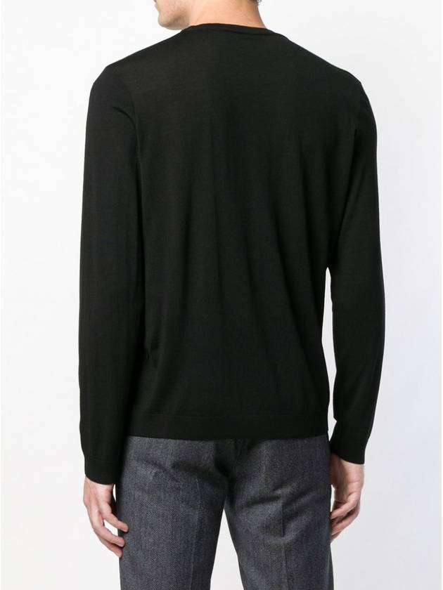 diagonal logo knit top black - FENDI - BALAAN.