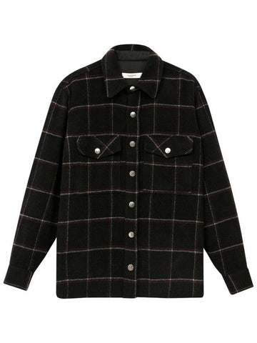 Peckson Lee Wool Check Shirt Fade Black 21PMA0953 21P064E - ISABEL MARANT - BALAAN 1