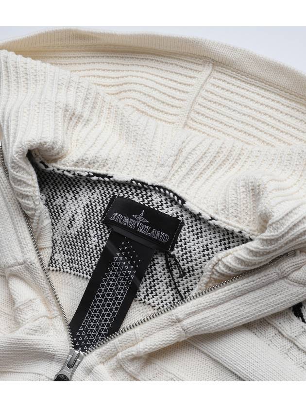 Shadow Knit Half Zipper Hoodie White - STONE ISLAND - BALAAN 4