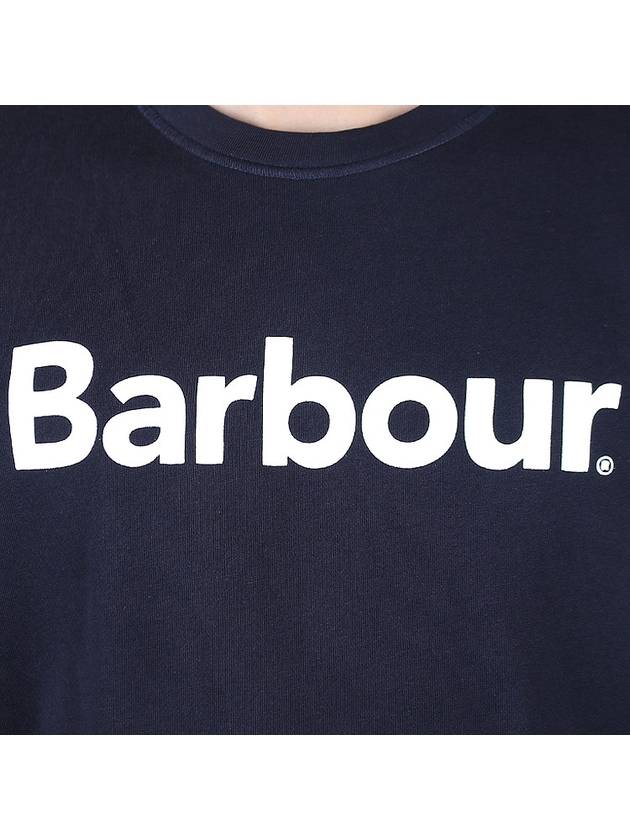 Logo Print Cotton Sweatshirt Navy - BARBOUR - BALAAN 7