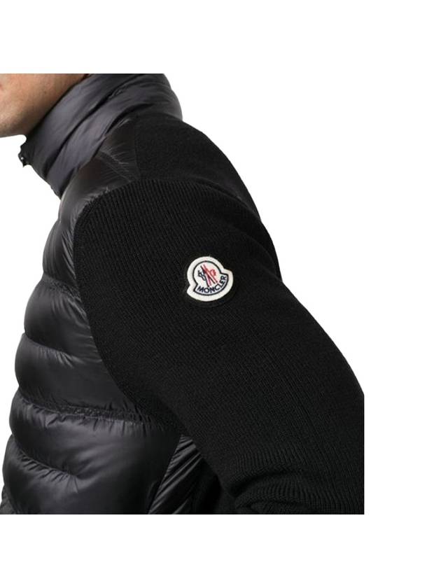 TRICOT Padded Wool Cardigan Black - MONCLER - BALAAN 7