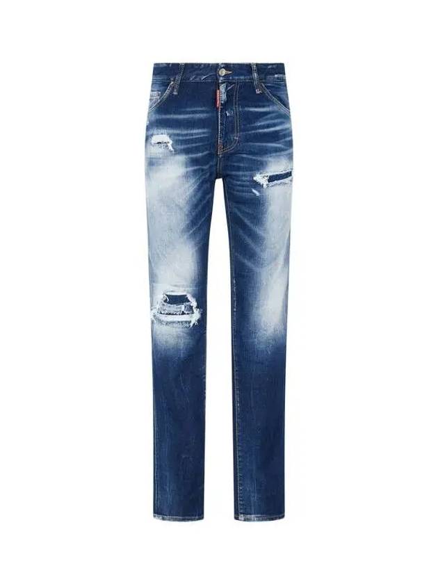 Men s Washing Damage Cool Guy Jean Washed Indigo - DSQUARED2 - BALAAN 1