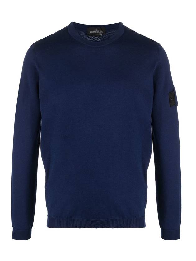 Men's Shadow Lens Wappen Knit Top Navy - STONE ISLAND - BALAAN 1