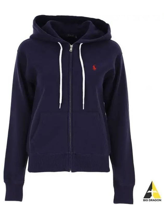 Embroidered Logo Zip Up Hoodie Navy - POLO RALPH LAUREN - BALAAN 2