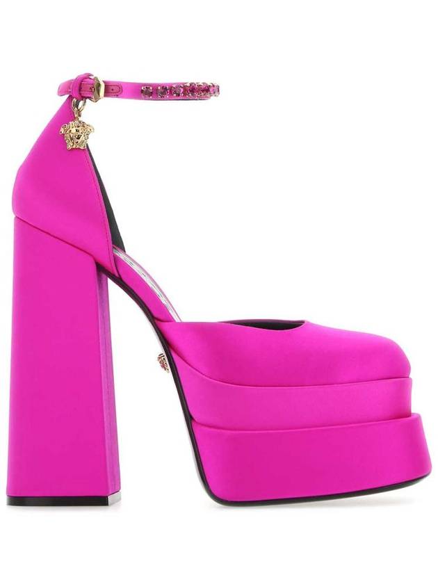 Medusa Evitas Satin Double Platform Pumps Heel Fuchsia - VERSACE - BALAAN 2