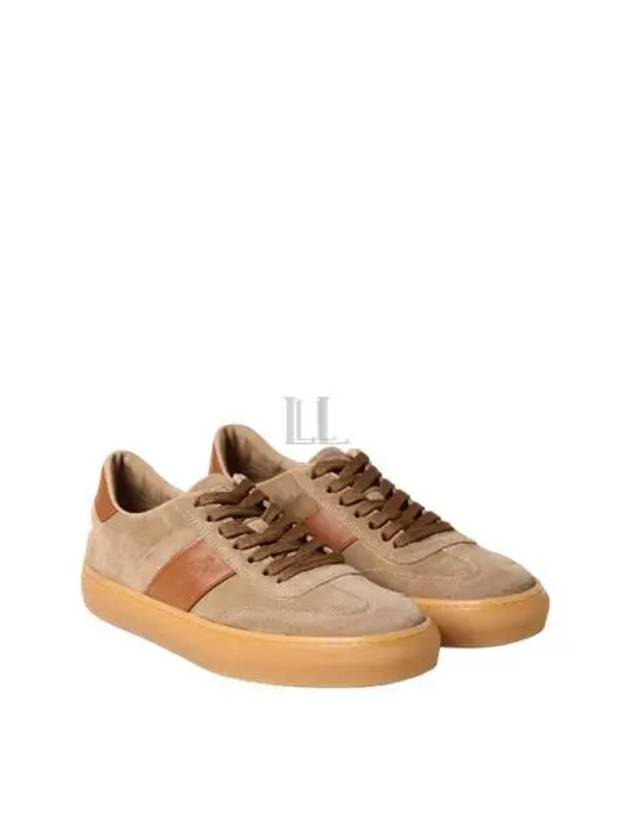 Embossing Logo Suede Low Top Sneakers Brown - TOD'S - BALAAN 2