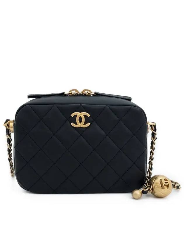 Gold Ball Chain Leather Pouch Black Lambskin 3ET2002 - CHANEL - BALAAN 1