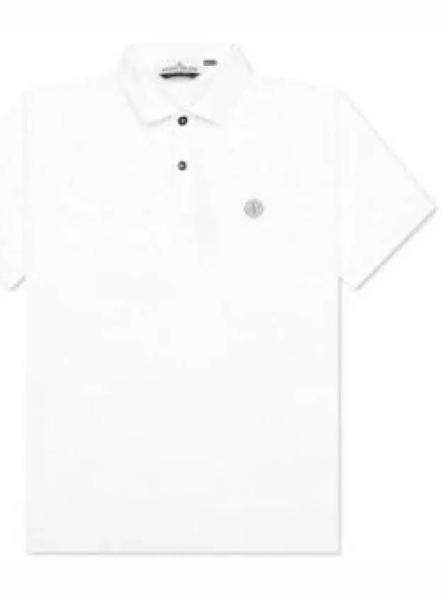 Compass Patch Short Sleeve Polo Shirt White - STONE ISLAND - BALAAN 2