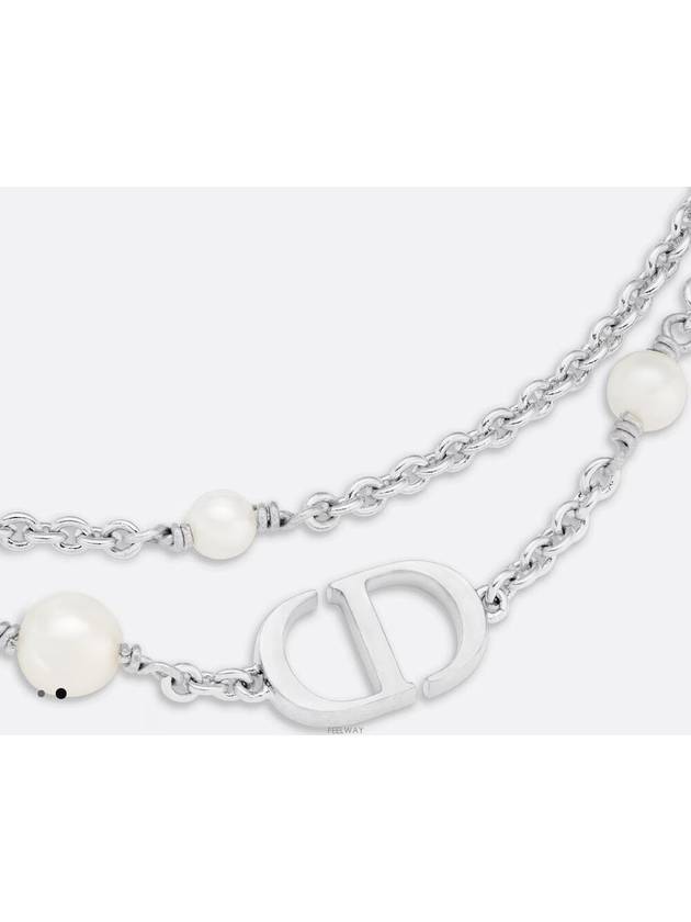 Petit CD Pearl Necklace Silver - DIOR - BALAAN 4