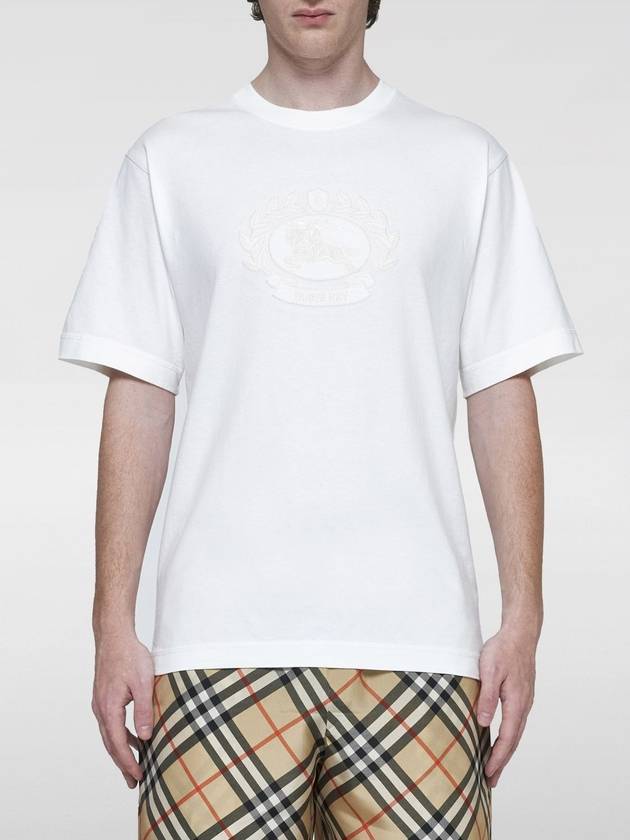 Embroidered Logo Cotton Short Sleeve T-Shirt White - BURBERRY - BALAAN 2