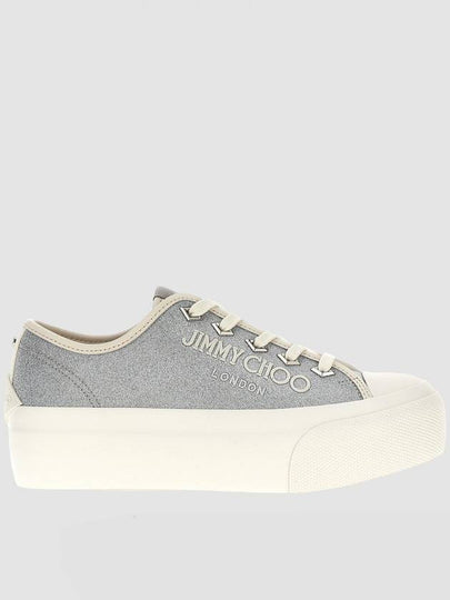 Palma maxi glitter platform low top sneakers silver - JIMMY CHOO - BALAAN 2