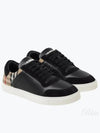 Checked Leather Suede Low Top Sneakers Black - BURBERRY - BALAAN 2