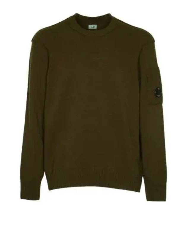 Lambswool GRS Crew Neck Knit Top Green - CP COMPANY - BALAAN 2