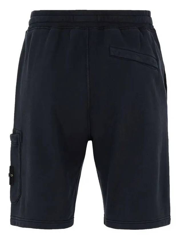 Men's Fleece Bermuda Shorts Navy - STONE ISLAND - BALAAN 5