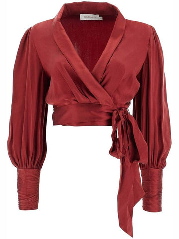 silk cropped blouse in a - ZIMMERMANN - BALAAN 1