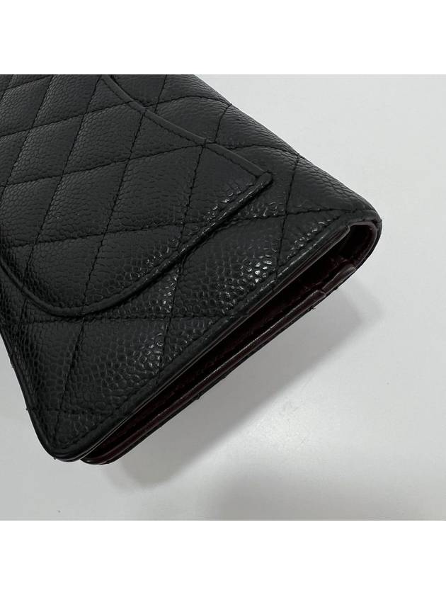 Caviar flap long wallet black - CHANEL - BALAAN 5