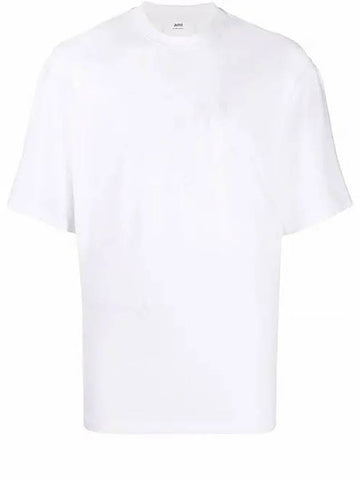 Logo overfit short sleeve tshirt E22UTS003 725 white - AMI - BALAAN 1