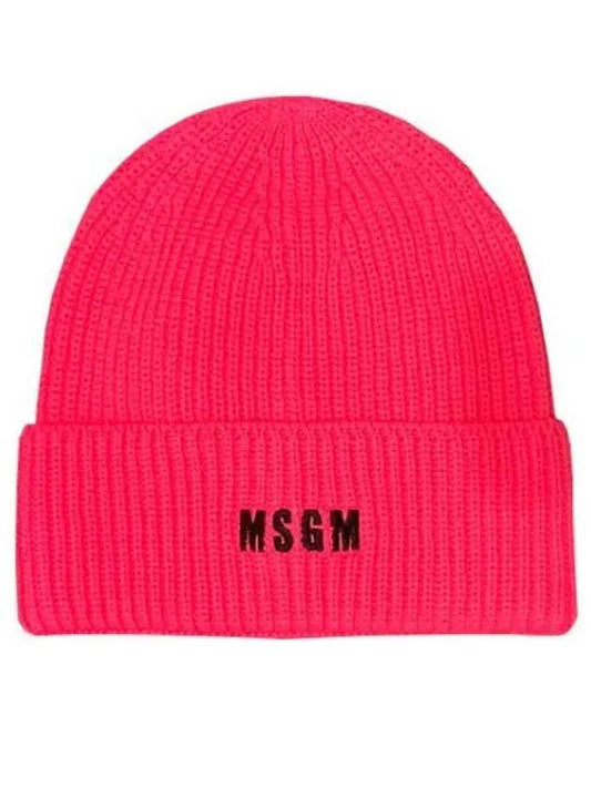 Mini Embroidered Logo Beanie Pink - MSGM - BALAAN 2