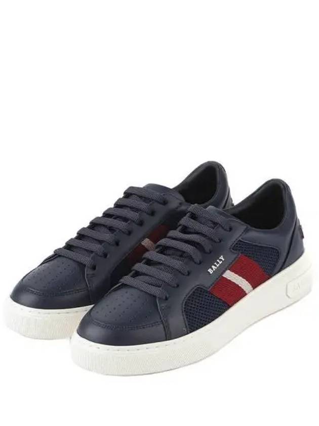 Men's Melys Leather Low Top Sneakers Navy - BALLY - BALAAN 2