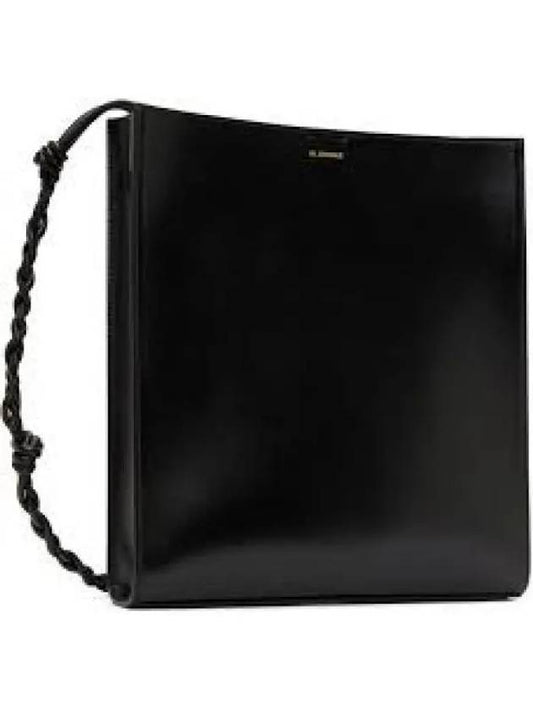 Tangle Logo Leather Cross Bag Black - JIL SANDER - BALAAN 2