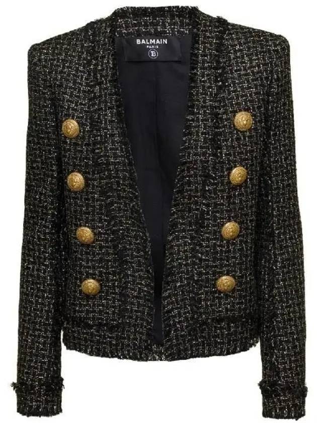 Women's Lurex Tweed Jacket Black - BALMAIN - BALAAN 2