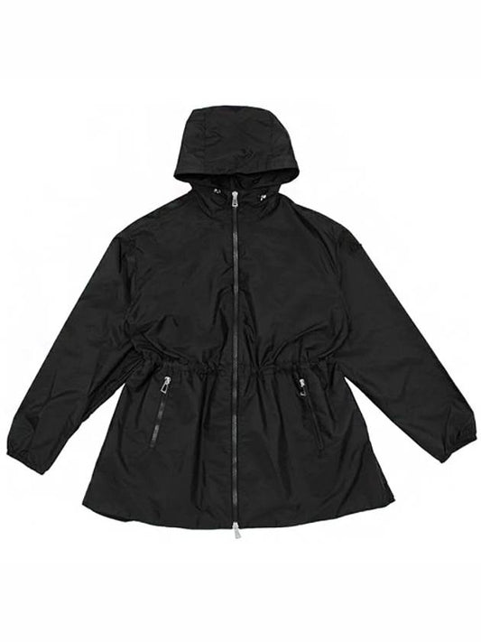 1A00086 539ZD 999 WETE Wet Hooded Windbreaker Jacket Black Women s TEO - MONCLER - BALAAN 1