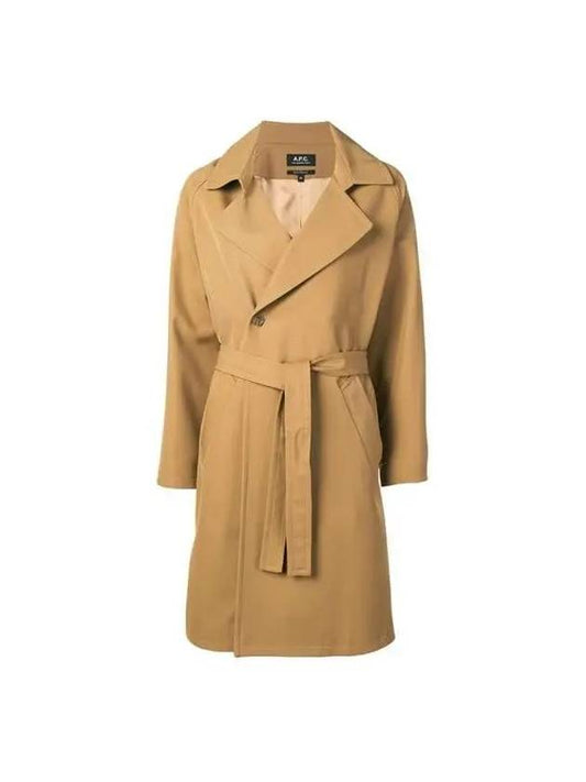 Double Breast Belt Single Coat Camel - A.P.C. - BALAAN 2