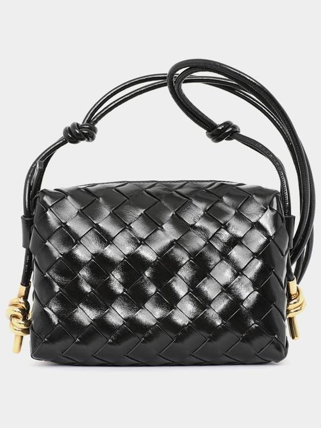 Intrecciato Loop Camera Mini Shoulder Bag Black - BOTTEGA VENETA - BALAAN 4