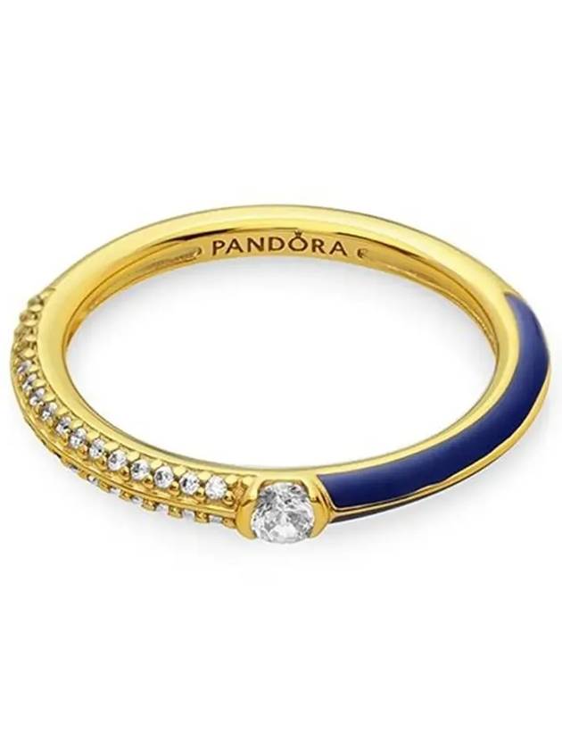 Me Pave Dual Ring Gold Blue - PANDORA - BALAAN 4