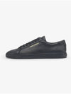 Andy Embossed Logo Leather Low Top Sneakers Black - SAINT LAURENT - BALAAN 2