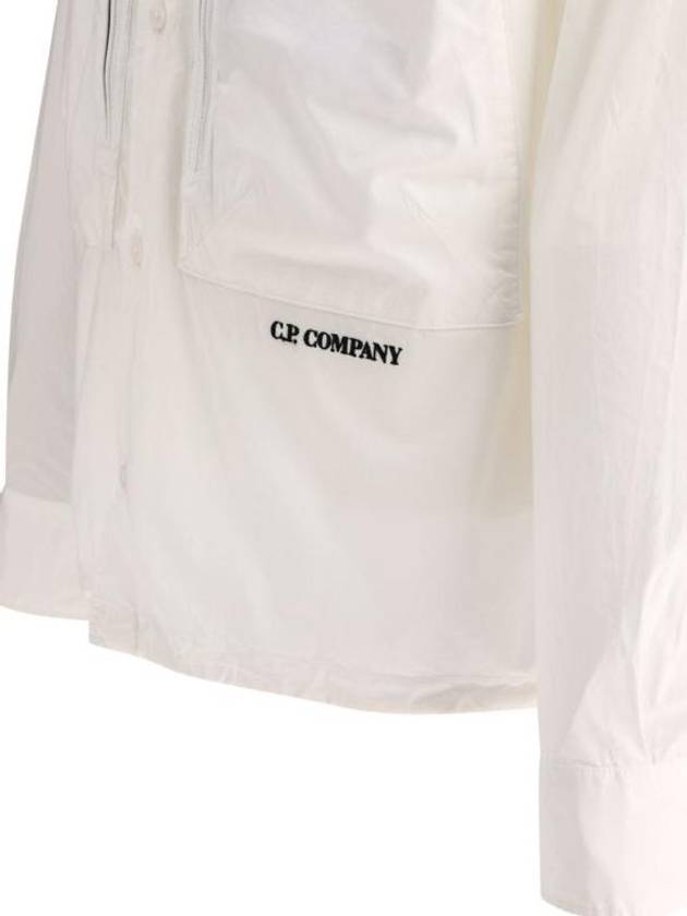 Cotton Popeline Over Long Sleeve Shirt White - CP COMPANY - BALAAN 5